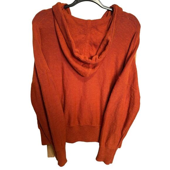 Madewell Clairview Hoodie Sweatshirt Pullover Knitted Cropped Orange Size Large - Picture 6 of 10